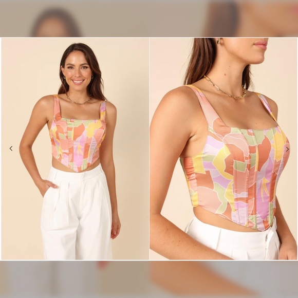 ROWENA CORSET TOP - SAGE MULTI - Picture 7 of 8